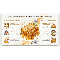 Cut Comb Honey: Sweetest Nature Treasure Cut Comb Honey: Sweetest Nature Treasure