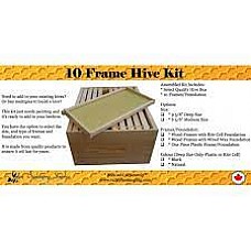 Assembled 10 Frame Medium Hive Kit (With Wood Frames / Rite Cell Foundation)