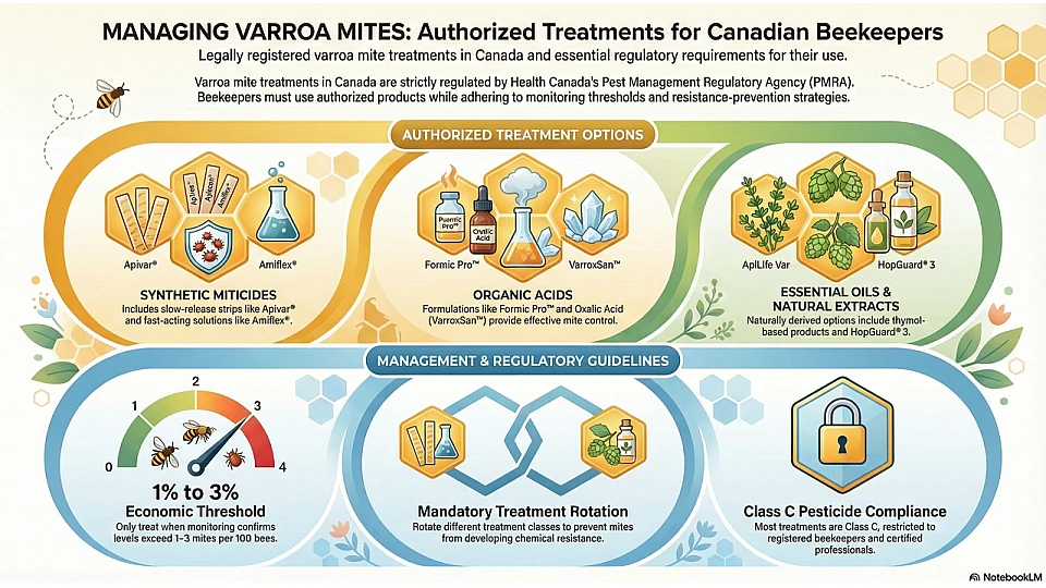Authorized Varroa Mite Treatments for Canadian Beekeepers