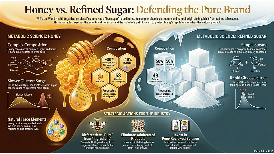 Honey vs. Refined Sugar Comparison