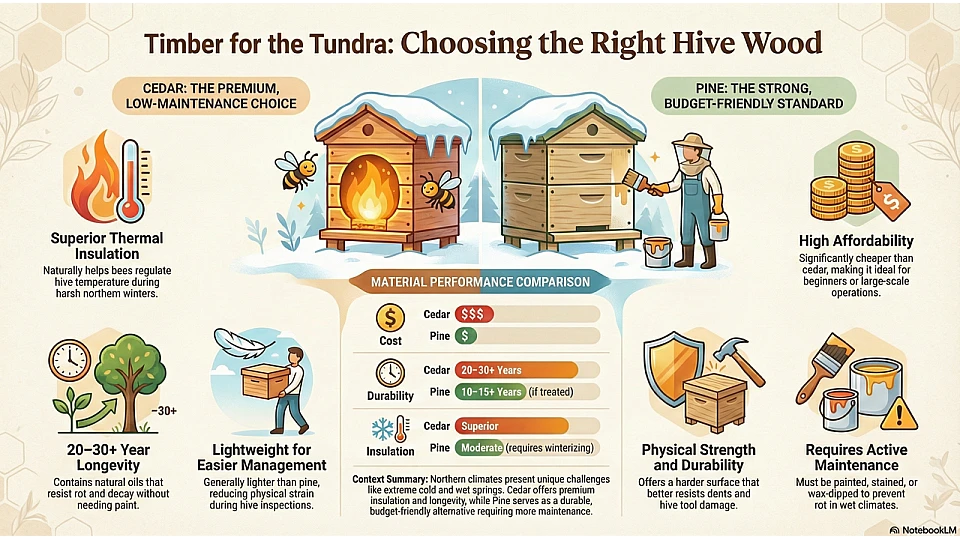 Pine versus Cedar Beehives
