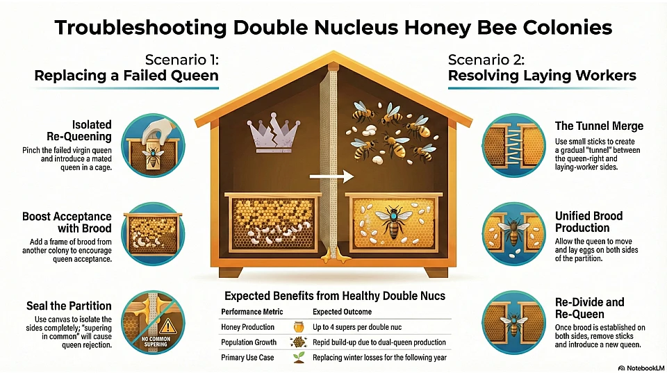 Troubleshooting Double Nucleus Bee Colonies Troubleshooting Double Nucleus Bee Colonies