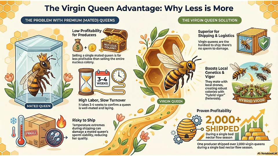 The Case for Virgin Queens: Management and Logistics